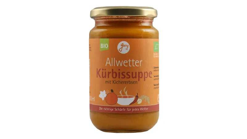 Allweter-Kürbissuppe mit Kichererbsen, mit Chili und Ingwer von blub