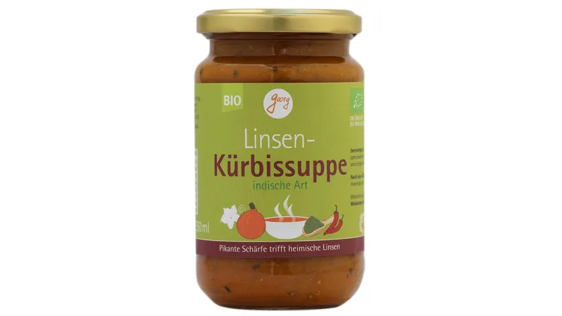 Bio Linsen-Kürbissuppe indische Art von blub