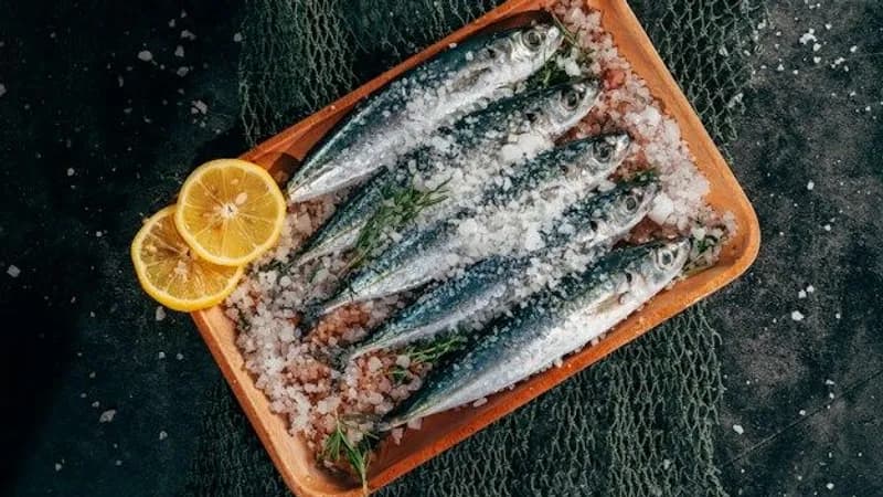 Fisch aus eigener Anzucht mit einem langen Titel von Landwirt Karl